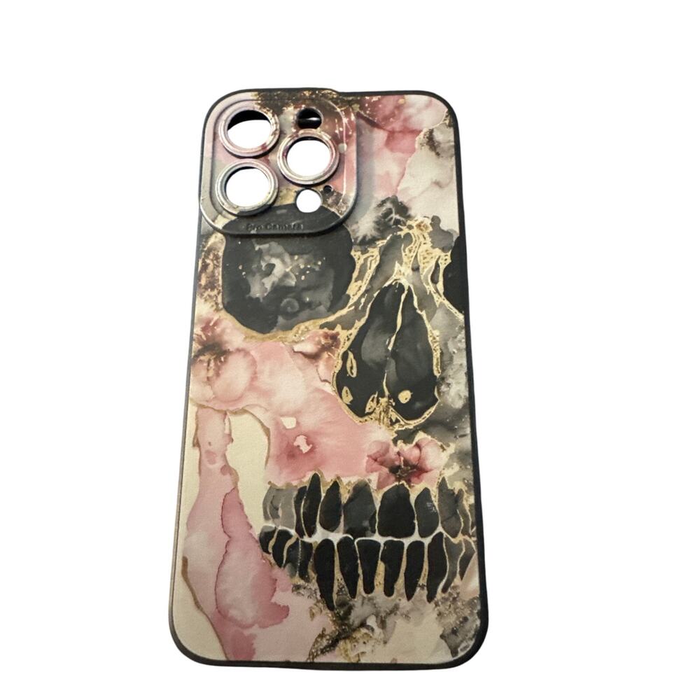 Watercolor skull iPhone 15 Pro Max Phone Case